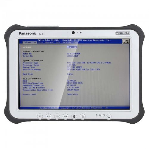 Utilisez directement la tablette Panasonic FZ-G1 I5 de 4e génération V2024.6 Super MB Pro M6 + Plus avec SSD 256G bien installé