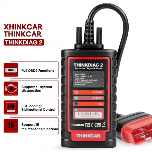 Thinkdiag2 All System Bidirectional Control OBD2 Scanner for iOS & Android, Bluetooth Scan Tool with CAN-FD Protocol, AutoVIN, Active Test 15+ Service