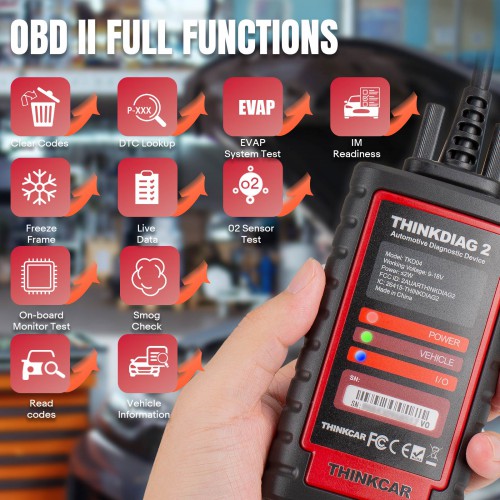 Thinkdiag2 All System Bidirectional Control OBD2 Scanner for iOS & Android, Bluetooth Scan Tool with CAN-FD Protocol, AutoVIN, Active Test 15+ Service