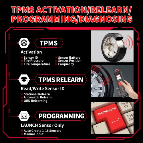 2024 Launch X431 i-TPMS Handheld TPMS Service Tool Can be Binded with X-431 Scanner or with the i-TPMS APP Supports All 315/433MHz Sensors