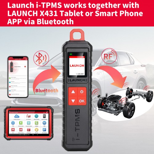 2024 Launch X431 i-TPMS Handheld TPMS Service Tool Can be Binded with X-431 Scanner or with the i-TPMS APP Supports All 315/433MHz Sensors
