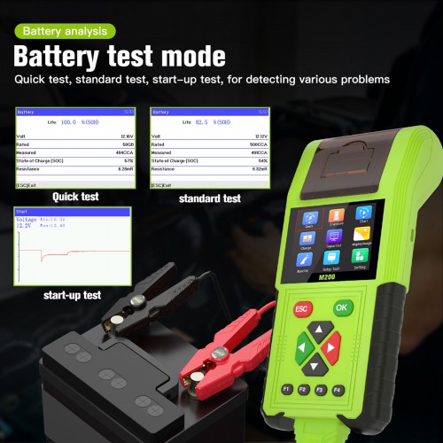 JDiag M200 Handheld Motorcycle Diagnostic Tool, Dual System Motorcycle Tester + Professional Battery Tester Full Version