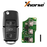 XHORSE XKB501EN Wired Universal Remote Key Volkswagen B5 Type 3 Buttons for VVDI Key Tool English Version 5pcs / lot